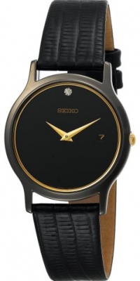 Seiko Men's SKP333 Dress Black Leather Strap Watch Seiko Men's SKP333 Dress Black Leather Strap Watch