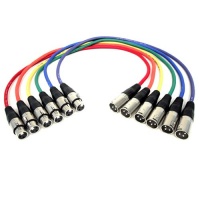 GLS Audio 2ft Patch Cable Cords - XLR Male to XLR Female Color Cables - 2' Balanced Snake Cord - 6 PACK GLS Audio 2ft Patch Cable Cords - XLR Male to XLR Female Color Cables - 2' Balanced Snake Cord - 6 PACK