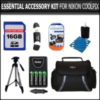 16GB Essential Accessory Package For Nikon Coolpix L120, L110, L100, L310, L810 Digital Camera Includes 16GB Memory, Case, Tripod, 4 AA High Capacity NIMH Rechargeable Batteries + Rapid Charger + Much More 16GB Essential Accessory Package For Nikon Coolpix L120, L110, L100, L310, L810 Digital Camera Includes 16GB Memory, Case, Tripod, 4 AA High Capacity NIMH Rechargeable Batteries + Rapid Charger + Much More