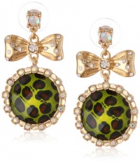 Betsey Johnson A Day at the Zoo Leopard Round Drop Earrings Betsey Johnson A Day at the Zoo Leopard Round Drop Earrings