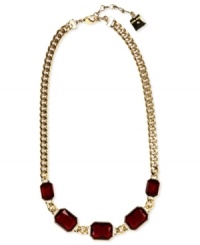 Complete your look with ravishing color. This necklace from Anne Klein adds romance with red plastic stones. Crafted in gold tone mixed metal. Approximate length: 17 inches + 2-inch extender. Complete your look with ravishing color. This necklace from Anne Klein adds romance with red plastic stones. Crafted in gold tone mixed metal. Approximate length: 17 inches + 2-inch extender.