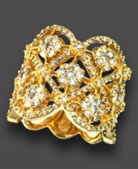 Go for glamour with this stunning cluster ring from Effy Collection featuring round-cut diamond (1-3/4 ct. t.w.) set in 14k gold. Go for glamour with this stunning cluster ring from Effy Collection featuring round-cut diamond (1-3/4 ct. t.w.) set in 14k gold.