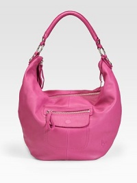 Classically shaped leather accessory with front zip and flap pockets, makes the perfect option for casual nights out.Top handle, 7 drop Top zip closure One outside zip pocket One outside magnetic flap pocket One inside zip pocket Two inside open pockets Fully lined 19W X 15H X ¼D Imported Classically shaped leather accessory with front zip and flap pockets, makes the perfect option for casual nights out.Top handle, 7 drop Top zip closure One outside zip pocket One outside magnetic flap pocket One inside zip pocket Two inside open pockets Fully lined 19W X 15H X ¼D Imported