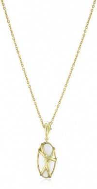 T Tahari Bamboo Gold Necklace with White Oval Pendant Necklace T Tahari Bamboo Gold Necklace with White Oval Pendant Necklace