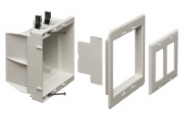 Arlington DVFR2W-1 Recessed Electrical Outlet Mounting Box with Paintable Wall Plate, 2-Gang, White Arlington DVFR2W-1 Recessed Electrical Outlet Mounting Box with Paintable Wall Plate, 2-Gang, White