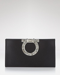Luxe and little. Clutch Salvatore Ferragamo's satin style to trim an all-black cocktail look in sophisticated fashion. Luxe and little. Clutch Salvatore Ferragamo's satin style to trim an all-black cocktail look in sophisticated fashion.