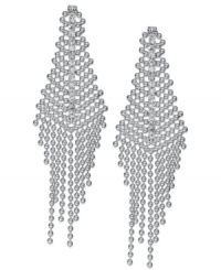 Embrace elegance. Alfani's drop earrings are crafted from silver-tone mixed metal with glass accents making a stylish statement. Approximate drop: 3-1/4 inches. Embrace elegance. Alfani's drop earrings are crafted from silver-tone mixed metal with glass accents making a stylish statement. Approximate drop: 3-1/4 inches.