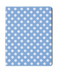 Blue Polka Dot Folder Case for Apple iPad 2 (Automatic On/Off)