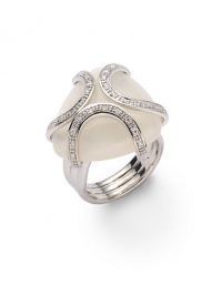 THE LOOKWhite onyx detail .15 tcw diamond accentsSterling silver settingTHE MEASUREMENTWidth, about 1Length, about 1ORIGINImported THE LOOKWhite onyx detail .15 tcw diamond accentsSterling silver settingTHE MEASUREMENTWidth, about 1Length, about 1ORIGINImported