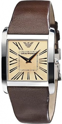 Emporio Armani Men's AR2019 Classic Brown Leather Band Watch Emporio Armani Men's AR2019 Classic Brown Leather Band Watch