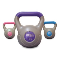 Tone Fitess 5, 10 & 15 Vinyl Cement Kettlebell Set Tone Fitess 5, 10 & 15 Vinyl Cement Kettlebell Set