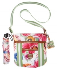A versatile crossbody is an on-the-go essential. This ultra convenient design by Tyler Rodan features plenty of interior and exterior pockets, a signature charm and matching umbrella. A versatile crossbody is an on-the-go essential. This ultra convenient design by Tyler Rodan features plenty of interior and exterior pockets, a signature charm and matching umbrella.