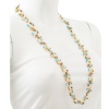 Genuine Multi-Colored Fresh water Cultured Pearl 7-Strand Gold Silk Thread Long Necklace 36