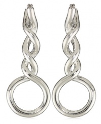 T Tahari Silver Tone Linear Twist Hoop Earrings T Tahari Silver Tone Linear Twist Hoop Earrings