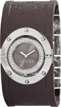 GUCCI Women's YA112428 112 Twirl GG Rubber Diamond Watch