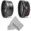 52MM 2.2x Telephoto and 0.43X Wide Angle High Definition Lenses for NIKON DSLR (D5200 D5100 D5000 D3200 D3100 D3000) + Premium MagicFiber Microfiber Lens Cleaning Cloth