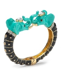 Just zoo it with this bejeweled elephant bangle from Juicy Couture - done in black and gold plate with crystal accents. It's a cute way to pique animal instincts. Just zoo it with this bejeweled elephant bangle from Juicy Couture - done in black and gold plate with crystal accents. It's a cute way to pique animal instincts.