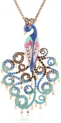 Betsey Johnson Peacock Large Peacock Long Pendant Necklace, 33 Betsey Johnson Peacock Large Peacock Long Pendant Necklace, 33