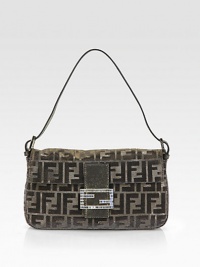A shimmery style with an iconic, signature logo print and metallic leather trim.Adjustable shoulder strap, 4½-7½ dropMagnetic snap flap closureOne inside zip pocketFully lined10½W X 6H X 1¾DMade in Italy A shimmery style with an iconic, signature logo print and metallic leather trim.Adjustable shoulder strap, 4½-7½ dropMagnetic snap flap closureOne inside zip pocketFully lined10½W X 6H X 1¾DMade in Italy