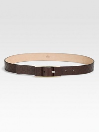Plush guccissima leather with a tone on tone leather-covered buckle and light gold hardware.About 1.2 wideMade in Italy Plush guccissima leather with a tone on tone leather-covered buckle and light gold hardware.About 1.2 wideMade in Italy