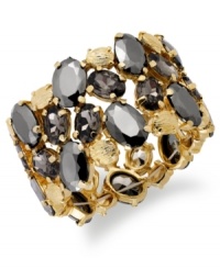 Ornate elegance. Alfani's cuff bracelet is crafted from gold-tone mixed metal with a stunning array of accents, perfect for any affair. Approximate diameter: 2-1/4 inches. Ornate elegance. Alfani's cuff bracelet is crafted from gold-tone mixed metal with a stunning array of accents, perfect for any affair. Approximate diameter: 2-1/4 inches.