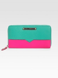 Paneled pebble-grain leather in vibrant hues define this classic silhouette for organizing your essentials in style. Zip-around closureOne outside zip pocketOne inner zip compartmentTwo inner billfoldsEight credit card slotsCotton lining7½W X 4H X 1DImported Paneled pebble-grain leather in vibrant hues define this classic silhouette for organizing your essentials in style. Zip-around closureOne outside zip pocketOne inner zip compartmentTwo inner billfoldsEight credit card slotsCotton lining7½W X 4H X 1DImported