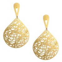 3 Inch Stunning Wire Mesh Stainless Steel Gold Plated Chandelier Earrings 3 Inch Stunning Wire Mesh Stainless Steel Gold Plated Chandelier Earrings