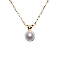14k Yellow Gold 6.5-7mm Freshwater Cultured Pearl Pendant, 18 14k Yellow Gold 6.5-7mm Freshwater Cultured Pearl Pendant, 18