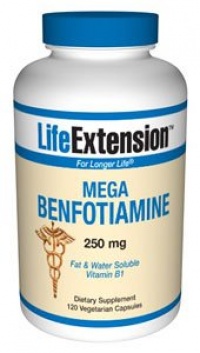 Life Extension Mega Benfotiamine 250 mg, 120 vegetarian capsules (Pack of 2) Life Extension Mega Benfotiamine 250 mg, 120 vegetarian capsules (Pack of 2)