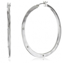Kenneth Cole New York Hammered Silver-Tone Hoop Earrings Kenneth Cole New York Hammered Silver-Tone Hoop Earrings