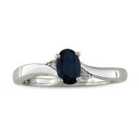 1/2ct Sapphire and Diamond Ring in Sterling Silver 1/2ct Sapphire and Diamond Ring in Sterling Silver