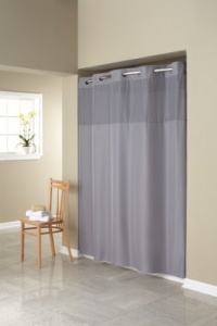 Hookless Fabric Shower Curtain with Built in Liner -Grey Hookless Fabric Shower Curtain with Built in Liner -Grey