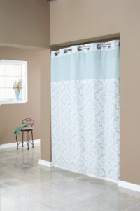 Hookless Fabric Shower Curtain with Built in Liner -Blue Medallion Hookless Fabric Shower Curtain with Built in Liner -Blue Medallion