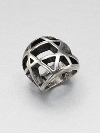 A modern and structural design in silverplating. SilverplatedWidth, about .75Made in USA A modern and structural design in silverplating. SilverplatedWidth, about .75Made in USA