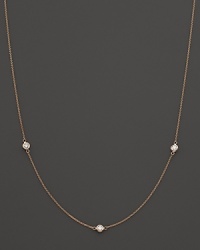 Lisa Nik 18K Rose Gold Diamond Station Necklace, 17 Lisa Nik 18K Rose Gold Diamond Station Necklace, 17