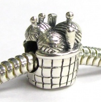 Sterling Silver Knitting Wool Needle Basket Bead For Pandora Troll Chamilia Biagi European Charm Bracelets Sterling Silver Knitting Wool Needle Basket Bead For Pandora Troll Chamilia Biagi European Charm Bracelets