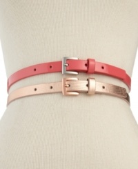 Set yourself up in style with these slender belts from Style&co that add just the right accent to any outfit. Presented in luxe lizard and chic solid, each belt is detailed with a square buckle and complementary keeper. Set yourself up in style with these slender belts from Style&co that add just the right accent to any outfit. Presented in luxe lizard and chic solid, each belt is detailed with a square buckle and complementary keeper.