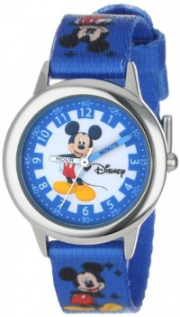 Disney Kids' W000022 Time Teacher Stainless Steel and Nylon Mickey Mouse Watch Disney Kids' W000022 Time Teacher Stainless Steel and Nylon Mickey Mouse Watch