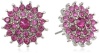 Betsey Johnson Iconic Stone Fuchsia Crystal Flower Stud Earrings