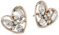 Betsey Johnson Iconic Baguette Crystal Heart Stud Earrings Betsey Johnson Iconic Baguette Crystal Heart Stud Earrings