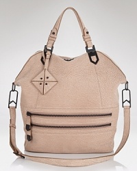 Downtown girls will love ALLIBELLE's updated version of the classic satchel. With edgy hardware and pebbled black leather, this bag lives for a statement tee and skinny jeans. Downtown girls will love ALLIBELLE's updated version of the classic satchel. With edgy hardware and pebbled black leather, this bag lives for a statement tee and skinny jeans.