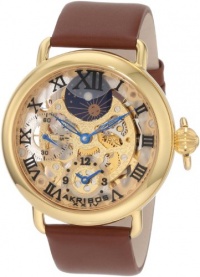 Akribos XXIV Men's AKR451YG Bravura Mechanical Dual Time Skeleton Gold-Tone Watch Akribos XXIV Men's AKR451YG Bravura Mechanical Dual Time Skeleton Gold-Tone Watch