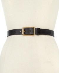 Remix your everyday style with a can't-miss classic, like this luxe leather belt from Tommy Hilfiger that's finished with a gleaming golden buckle. Remix your everyday style with a can't-miss classic, like this luxe leather belt from Tommy Hilfiger that's finished with a gleaming golden buckle.
