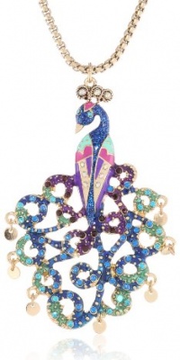 Betsey Johnson Peacock Pendant Necklace, 19 Betsey Johnson Peacock Pendant Necklace, 19