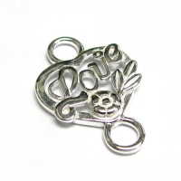 1 pc .925 Sterling Silver Love Heart Pendant Charm Link Connector 23mm /Findings / Bright 1 pc .925 Sterling Silver Love Heart Pendant Charm Link Connector 23mm /Findings / Bright