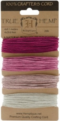 Hemptique Hemp Cord Card, 20-Pound, Ruby