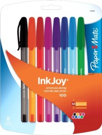 Paper Mate InkJoy 100 Stick Medium Point Advanced Ink Pens, 8 Colored Ink Pens Paper Mate InkJoy 100 Stick Medium Point Advanced Ink Pens, 8 Colored Ink Pens