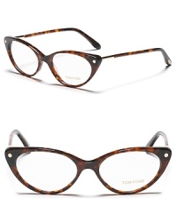 Tom Ford's signature sophisticated-cool shines through on these cat eye frames, ready to be filled with a prescription or worn with clear frames for everyday chic. Tom Ford's signature sophisticated-cool shines through on these cat eye frames, ready to be filled with a prescription or worn with clear frames for everyday chic.