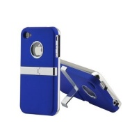MetaiCase Deluxe AT&T Verizon Blue Iphone 4 4S 4G Case Cover with Kickstand MetaiCase Deluxe AT&T Verizon Blue Iphone 4 4S 4G Case Cover with Kickstand