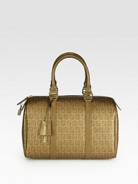 A durable coated canvas style with a signature, logo print and luxurious saffiano leather trim.Double leather top handles, 6 dropTop zip closure with lockable zipper pullOne inside open pocketLinen lining12W X 7½H X 7DMade in Italy A durable coated canvas style with a signature, logo print and luxurious saffiano leather trim.Double leather top handles, 6 dropTop zip closure with lockable zipper pullOne inside open pocketLinen lining12W X 7½H X 7DMade in Italy